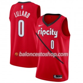 Camiseta Hombre NBA Portland Trail Blazers Damian Lillard 0 2018-19 Nike Rojo Swingman